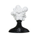 SOGA 30cm Bubble Head Sculpture – Black & White Resin Art for Decor