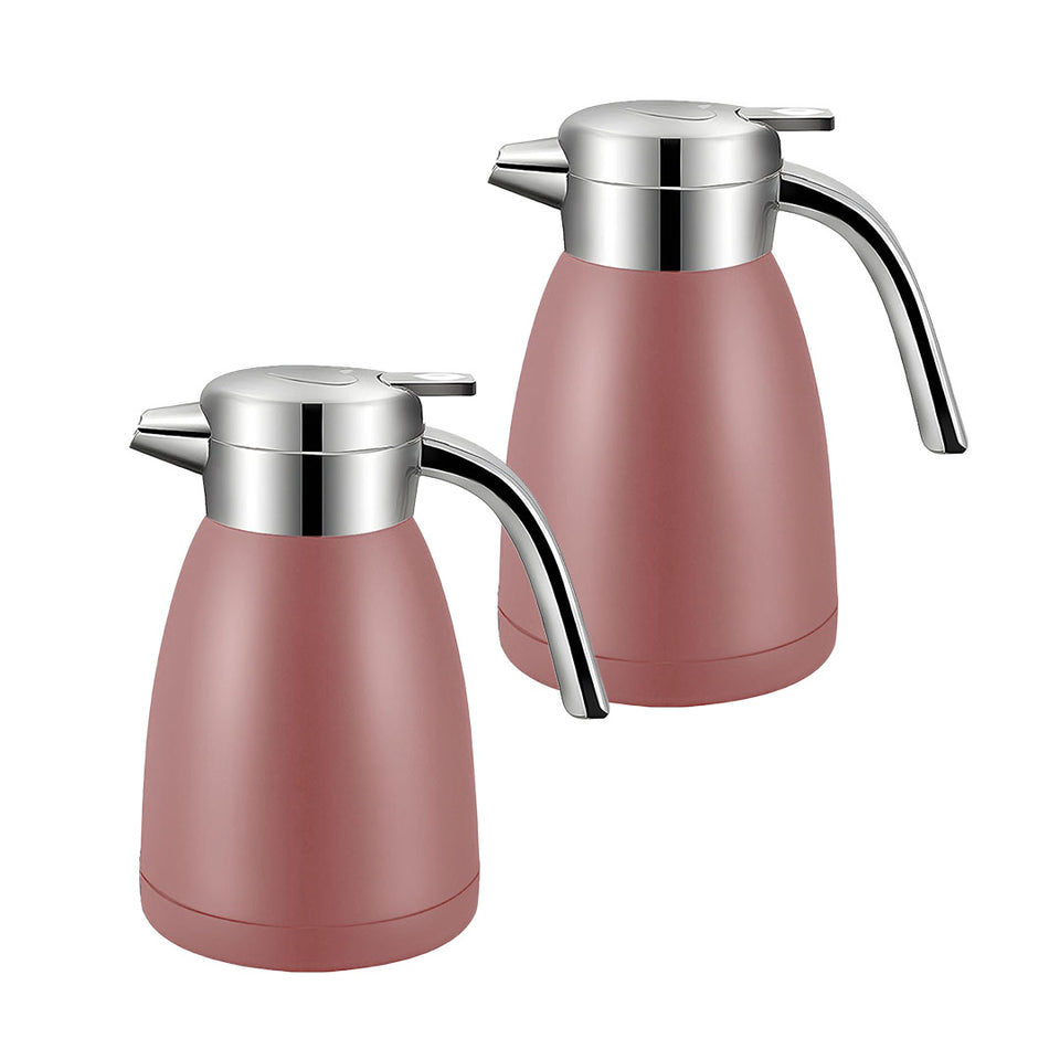 SOGA 2X 1.8L Stainless Steel Water Bottle Insulated Vacuum Flask  Coffee Jug Thermal Pink