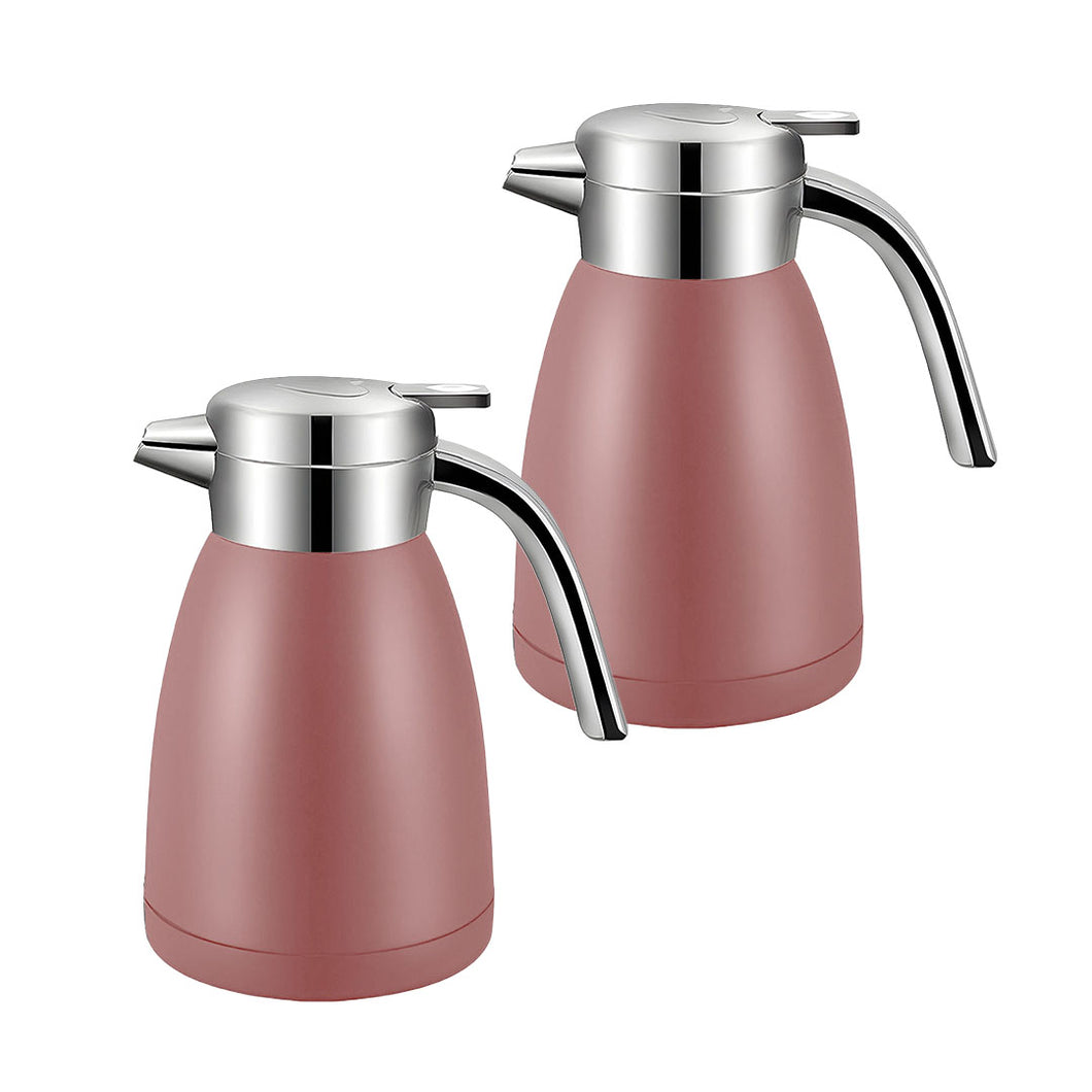 SOGA 2X 1.8L Stainless Steel Water Bottle Insulated Vacuum Flask  Coffee Jug Thermal Pink