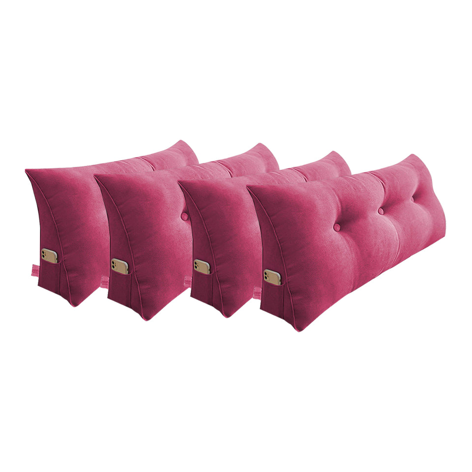 SOGA 4X 100cm Crabapple Red Triangular Wedge Bed Pillow Headboard Backrest Bedside Tatami Cushion Home Decor