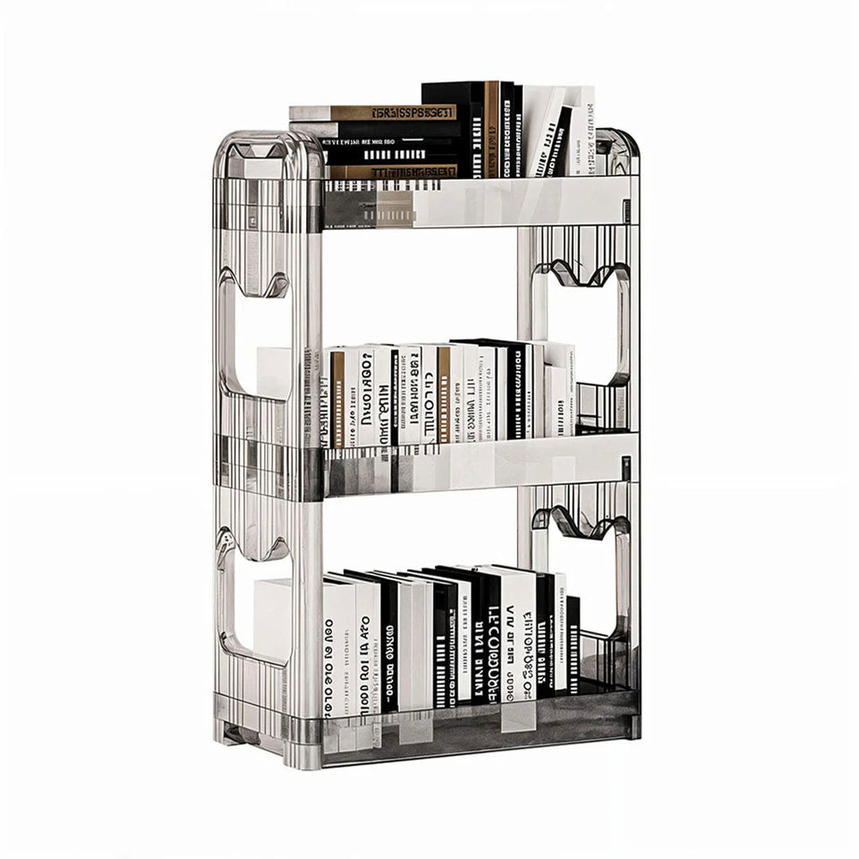 SOGA 38x24cm Clear 3 Tier Bookshelf  Storage Organizer