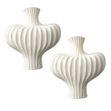 SOGA 2X 28x30cm Large Matte White Decorative Vases – Countertop Ornament