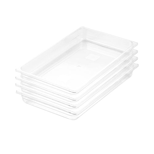 SOGA 4-Pack 65mm Clear Gastronorm GN Pan 1/1 Food Storage Containers