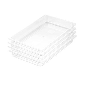 SOGA 65mm Clear Gastronorm GN Pan 1/1 Food Tray Storage Bundle of 4