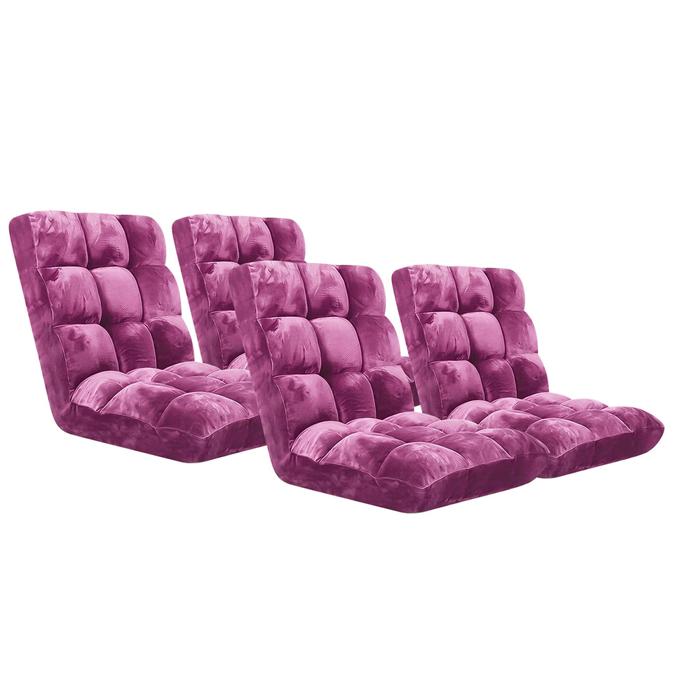 SOGA 4X Floor Recliner Folding Lounge Sofa Futon Couch Folding Chair Cushion - Magenta