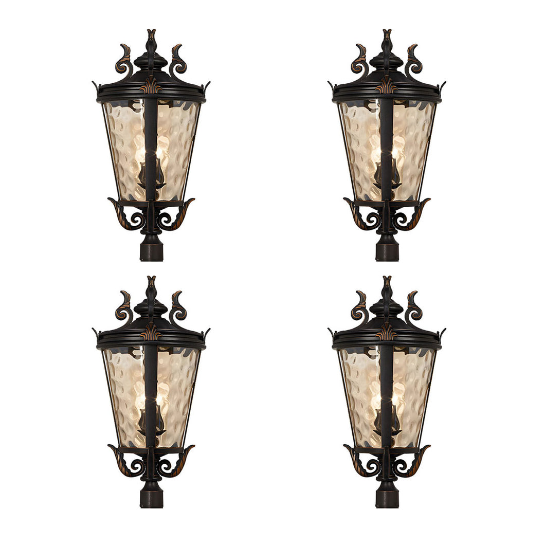 Vintage Lantern 4X 71.2cm Wall Lamp Modern Aluminum & Glass Wall Light Classic Outdoor Sconce Decorative Exterior Lighting