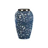 SOGA 30x19 Blue Medium Ceramic Flower Vase Elegant Living Room Home Decor