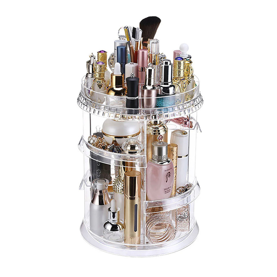 SOGA 360 Degree Rotating Makeup Organiser Cosmetics Holder Display Stand Skincare Home Decor