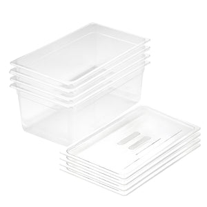 SOGA 200mm Clear Gastronorm GN Pan 1/1 Food Tray Storage Bundle of 4 with Lid
