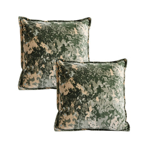 SOGA 2X 50cm Green Gold Crushed Velvet Decorative Throw Pillow