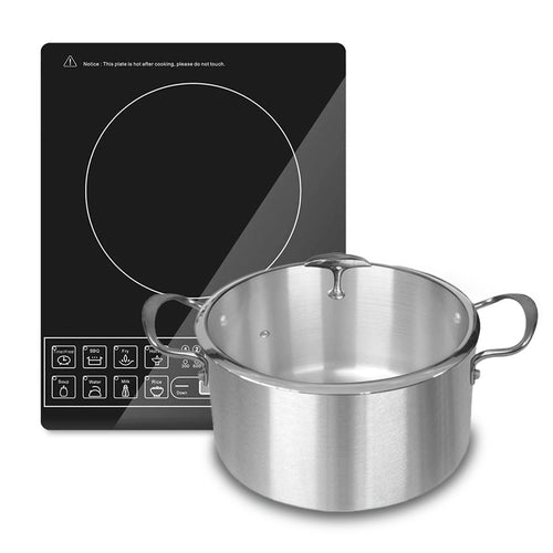 SOGA Electric Smart Induction Cooktop and 30cm Stainless Steel Induction Casserole Cookware