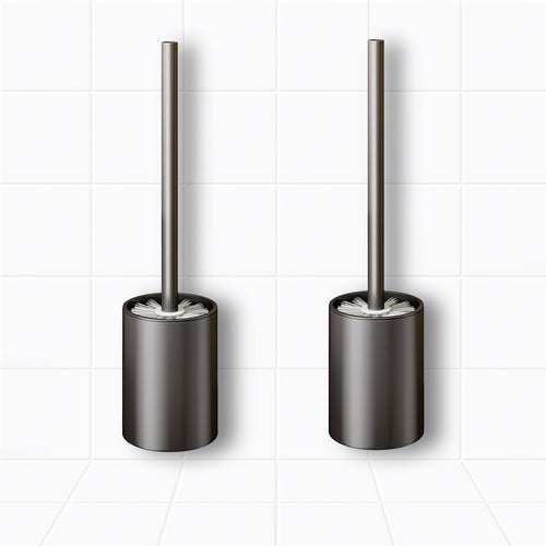 SOGA 2X 27cm Wall-Mounted Toilet Brush –Dark Grey with Drain Holes