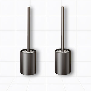 SOGA 2X 27cm Wall-Mounted Toilet Brush –Dark Grey with Drain Holes