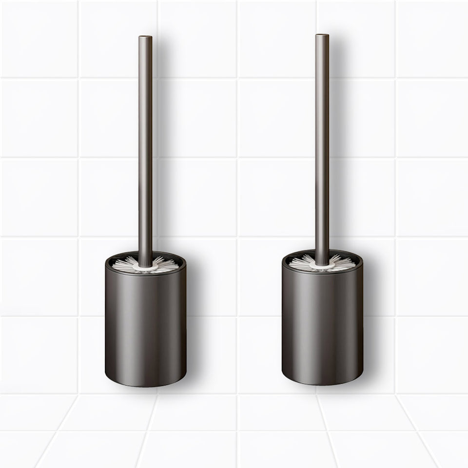SOGA 2X 27cm Wall-Mounted Toilet Brush –Dark Grey with Drain Holes