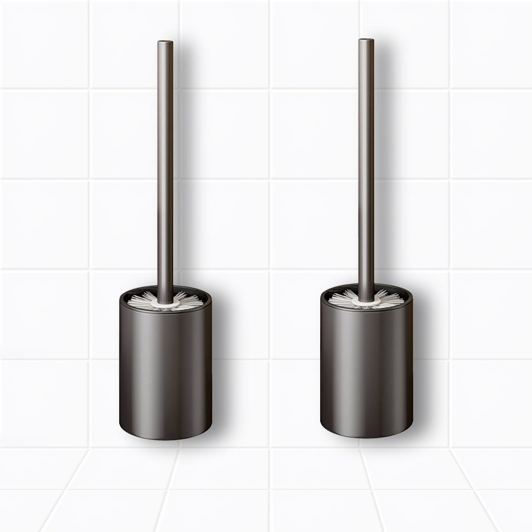 SOGA 2X 27cm Wall-Mounted Toilet Brush –Dark Grey with Drain Holes