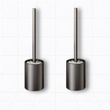 SOGA 2X 27cm Wall-Mounted Toilet Brush –Dark Grey with Drain Holes