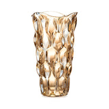 SOGA 29.8cm Golden Amber Glass Crystal Vase Elegant Modern Home Decor