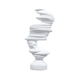 SOGA 44cm White Dual-Face Resin Sculpture Modern Abstract Art Accent for Home Decor