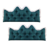 SOGA 2x90cm Crown Pillows Tufted Teal Headboard Cushion Set