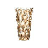 SOGA 29.8cm Golden Amber Glass Crystal Vase Elegant Modern Home Decor
