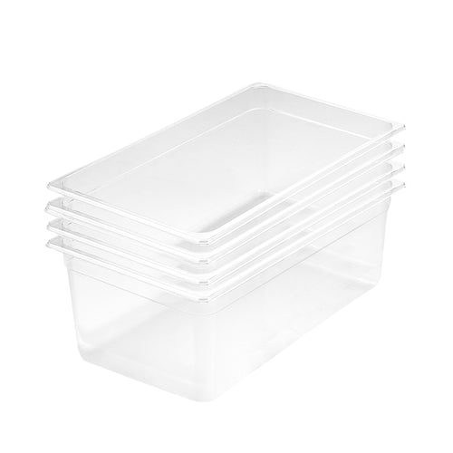 SOGA 200mm Clear Gastronorm GN Pan 1/1 Food Tray Storage Bundle of 4