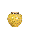 SOGA 21x22cm Yellow with White Mini Floral Small Ceramic Flower Vase Elegant Living Room Home Decor