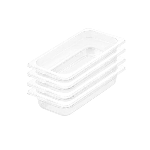 SOGA 4-Pack 65mm Clear Gastronorm 1/3 GN Pans