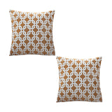 SOGA 2X 50cm Brown Checkered Chain Jacquard Square Pillow Decorative Cushion for Home Decor