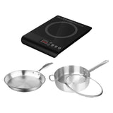 SOGA Kitchenware Bundle – 35.5cm Smart Induction Cooktop, 30cm Saucepan & 28cm Fry Pan