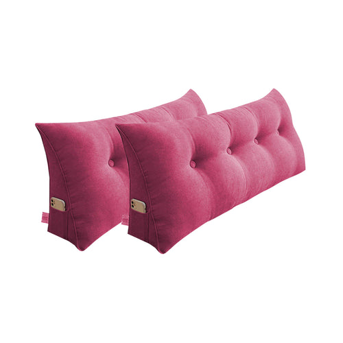 SOGA 2X 120cm Crabapple Red Triangular Wedge Bed Pillow Headboard Backrest Bedside Tatami Cushion Home Decor