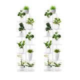 SOGA 2-Pack 8-Tier 9-Pot White Metal Plant Rack Flowerpot Display Stand