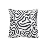 SOGA 50cm Black White Abstract Swirl Pattern Decorative Throw Pillow