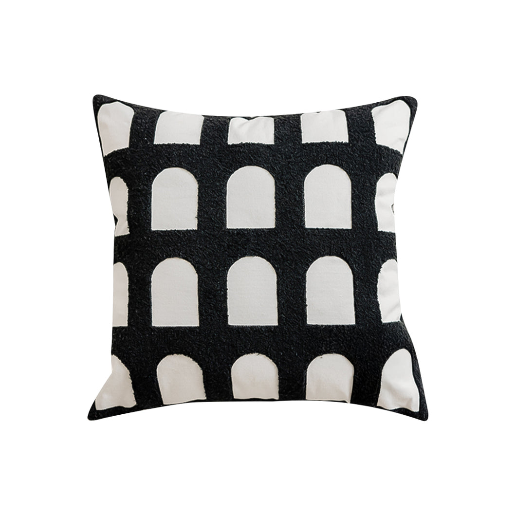 SOGA 45cm Contemporary Black White Arch Pattern Geometric Throw Pillow