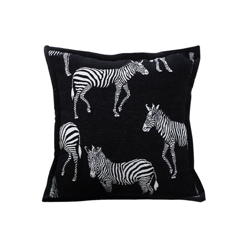 SOGA 50cm Throw Pillow  Black Light Luxury Zebra Square Pillow for Home Decor