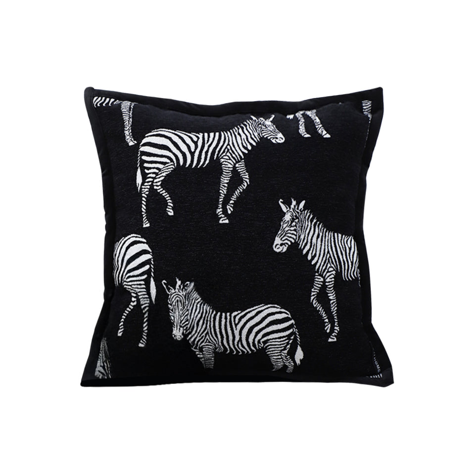 SOGA 50cm Throw Pillow  Black Light Luxury Zebra Square Pillow for Home Decor