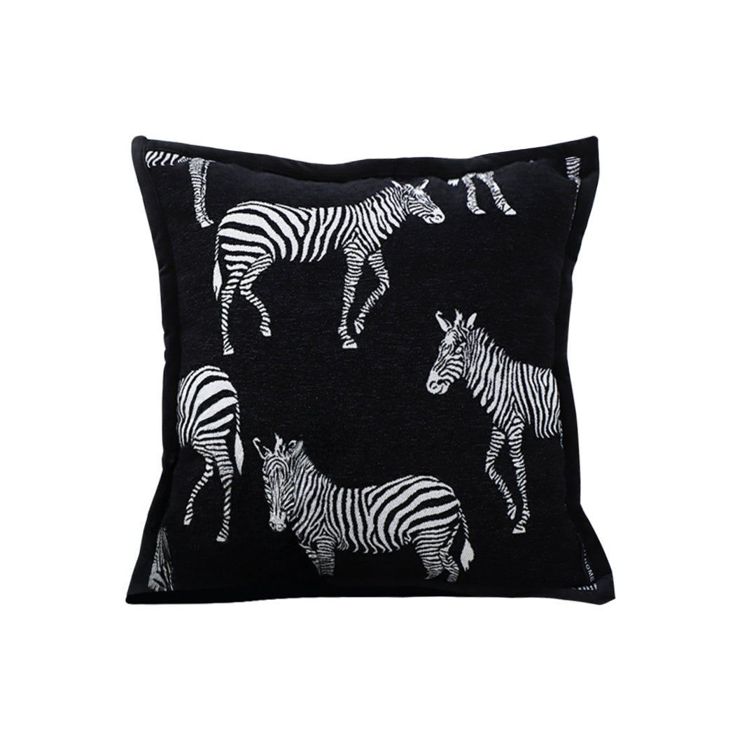 SOGA 50cm Throw Pillow  Black Light Luxury Zebra Square Pillow for Home Decor