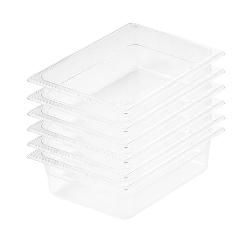 SOGA 150mm Clear Gastronorm GN Pan 1/2 Food Tray Storage Bundle of 6