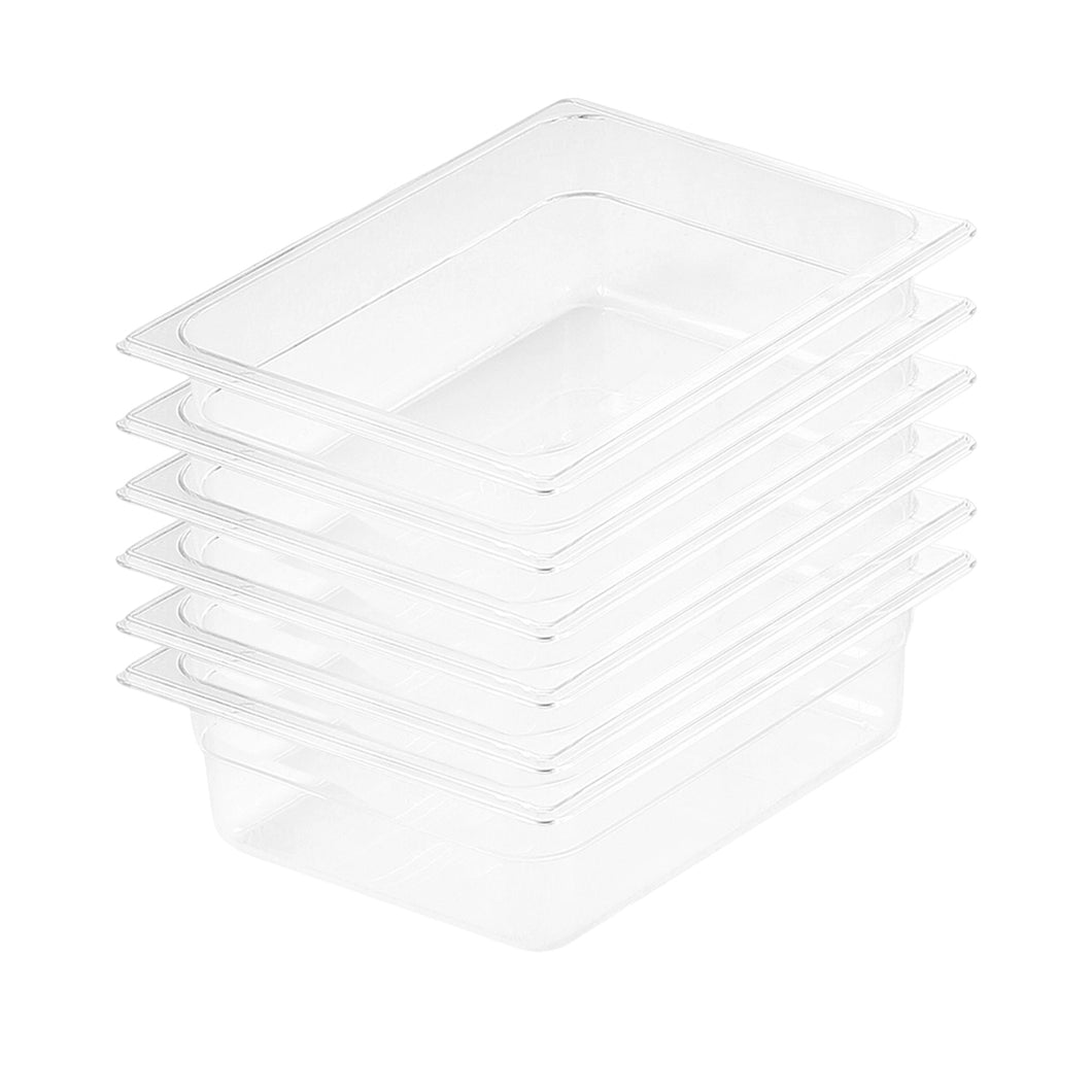 SOGA 150mm Clear Gastronorm GN Pan 1/2 Food Tray Storage Bundle of 6