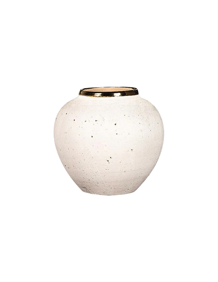 SOGA 21x22cm Plain White Small Ceramic Flower Vase Elegant Living Room Home Decor