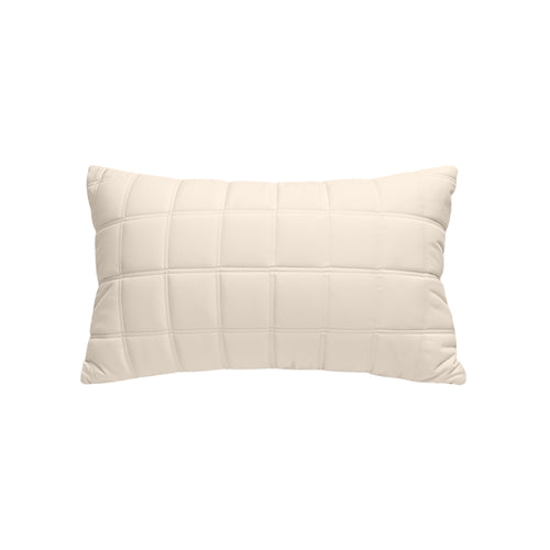 SOGA 30cm Beige Quilted Grid Pattern Decorative Throw Pillow
