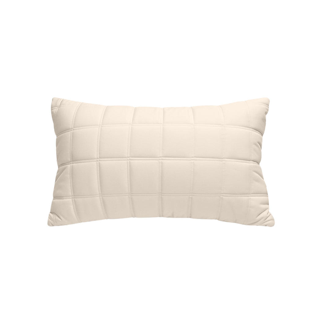 SOGA 30cm Beige Quilted Grid Pattern Decorative Throw Pillow