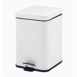 SOGA Foot Pedal Stainless Steel Rubbish Recycling Garbage Waste Trash Bin Square 12L White
