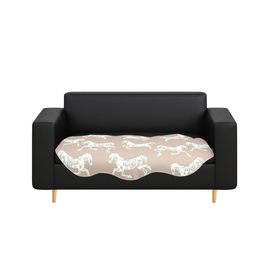 SOGA Two-Seater Beige Horse Print 90x90cm Throw Blanket Sofa Cover