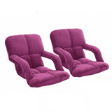 SOGA 2X Foldable Lounge Cushion Adjustable Floor Lazy Recliner Chair with Armrest - Magenta