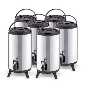 SOGA 6 x 8L Portable Insulated Cold/Heat Coffee Bubble Tea Pot Beer Barrel With Dispenser