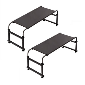 SOGA 2X 140x45cm Black Cross Bed Movable Desk Table w/ Adjustable Length & Height
