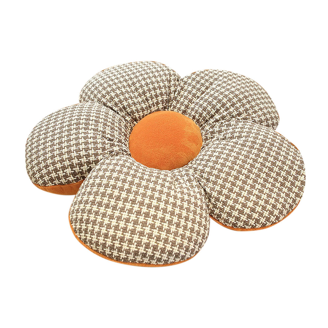 SOGA Orange Flower Cushion Shaped for Floor and Sitting Throw Pillow