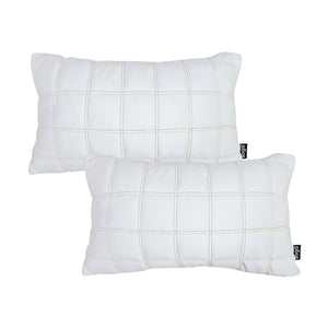 SOGA 2X 30cm White Quilted Grid Pattern Decorative Throw Pillow
