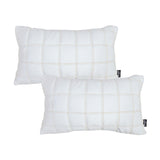 SOGA 2X 30cm White Quilted Grid Pattern Decorative Throw Pillow