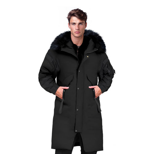 abbee Black Winter Fur Hooded Thick Overcoat Jacket Stylish Lightweight Quilted Warm Puffer Coat